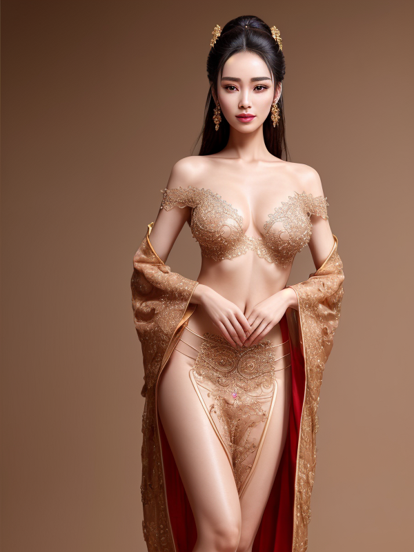 Chinese Cleavage Off Shoulder Wearing Hanfu Ai Porn Generator