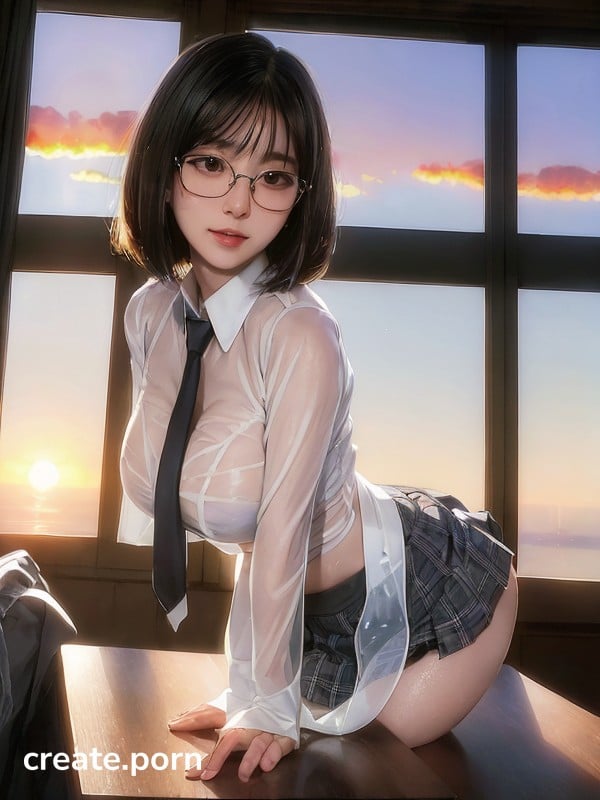 Glasses Slim Stomach Classroom Hentai Ai Porn