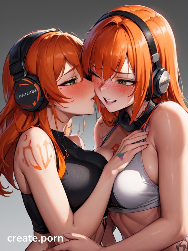 Headphones Rounded Ass Ginger AI Porn