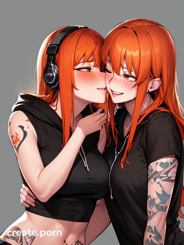 Long Length Ginger Girls Kissing AI Porn