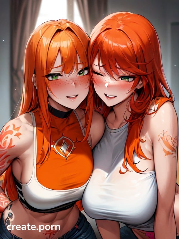 Straight Mischievous Smiling While Blushing Ginger Ai Porn