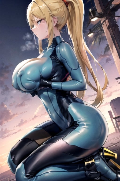 Samus Metroid Ponytail Side View AI Porn