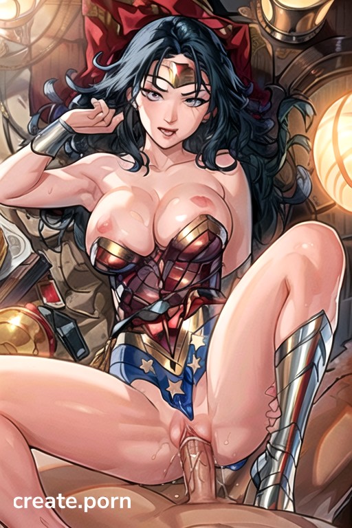 Wonder Woman Dc Sitting Down Legs Spread Large Breast Hentai Ai Porn