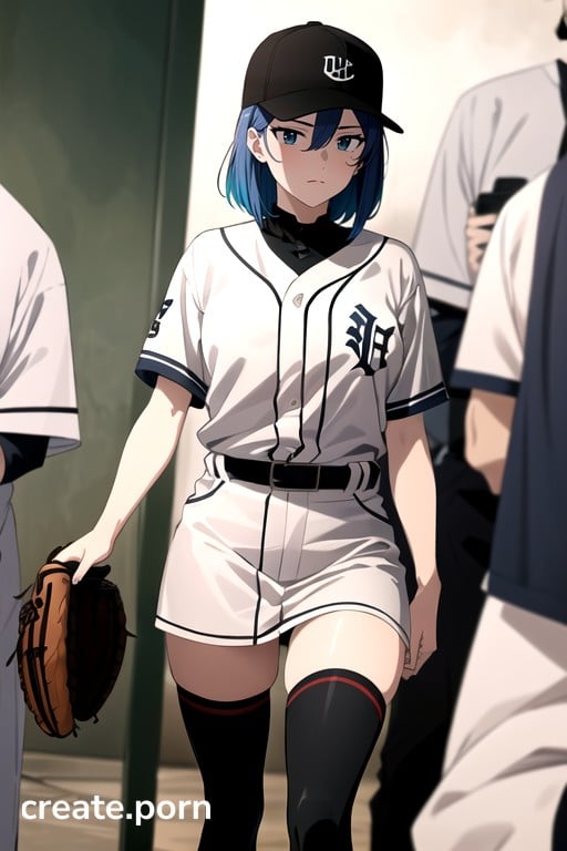 Bathrobe Baseball Uniform Thigh High Socks AI Porn