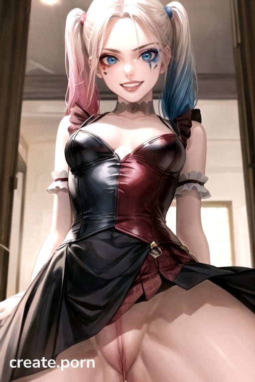 French Maid Bottom Up NSFW Harley Quinn Batman Hentai AI Porn