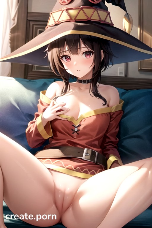 Looking At Viewer Megumin Isekai Quartet Masturbation Hentai Ai Porn