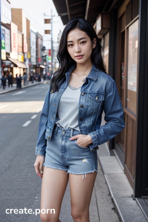 Denim Jacket Full Body Japanese Ai Porn