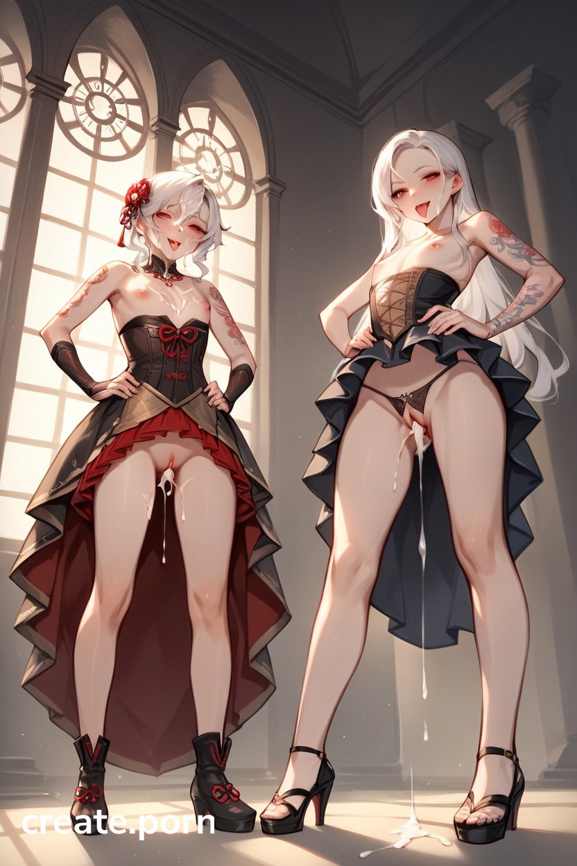 Steampunk White Hair Hands On Hips Hentai Ai Porn