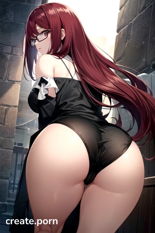 Thick Standing Ass Againts Glass AI Porn