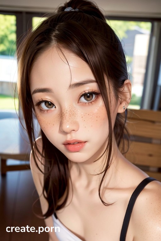 Ponytail Full Body Freckles AI Porn