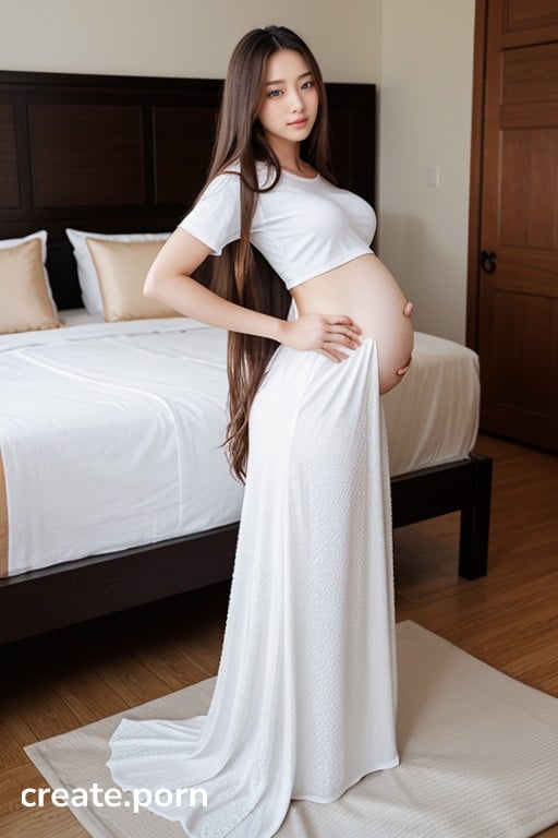 Her Long Hair Touching Her Ass Korean Dress Straight Long Hair Ai Porn