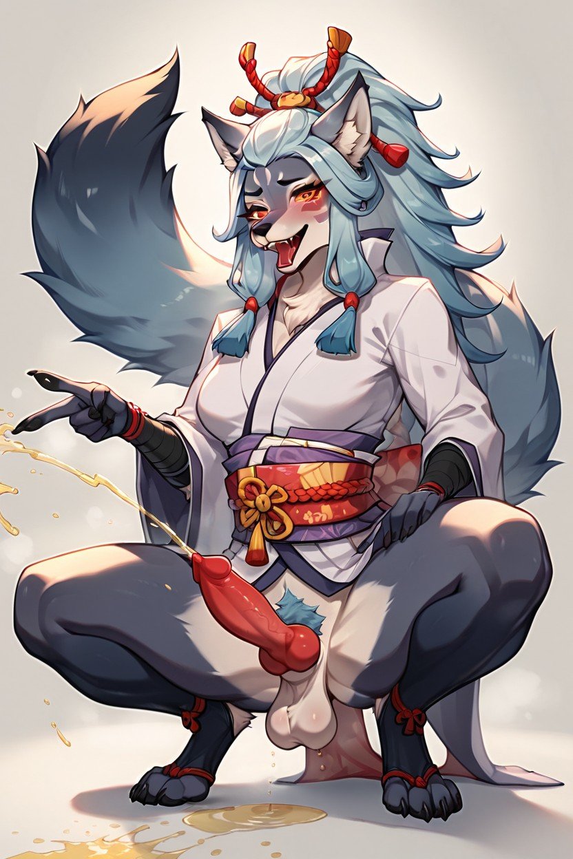 Full Body Hakuro From Onmyoji Squatting Hentai Ai Porn