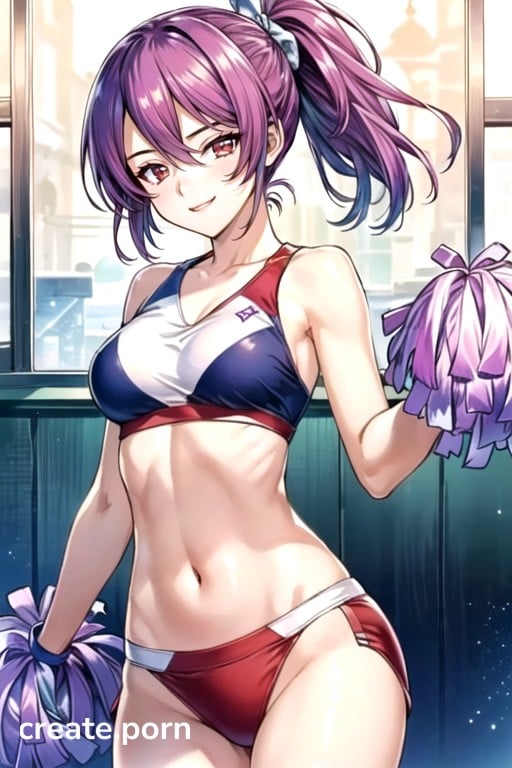 Ponytail Cheerleader Purple Hair Ai Porn