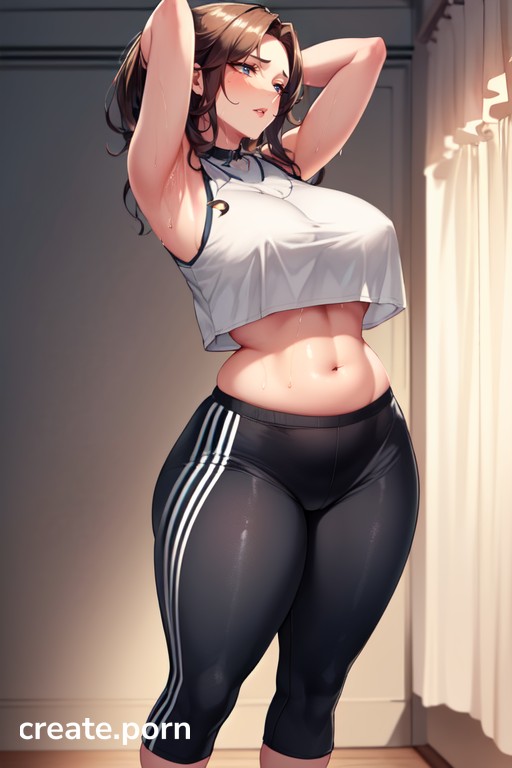 Crop Top Sweaty Full Body Ai Porn