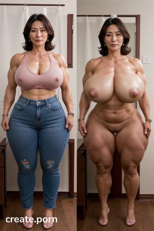 Extremely Large Ass Split Screen Breast Expansion AI Porn