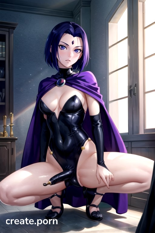 Noite Peito Arredondado Raven Teen Titans Hentai Ia Pornografia