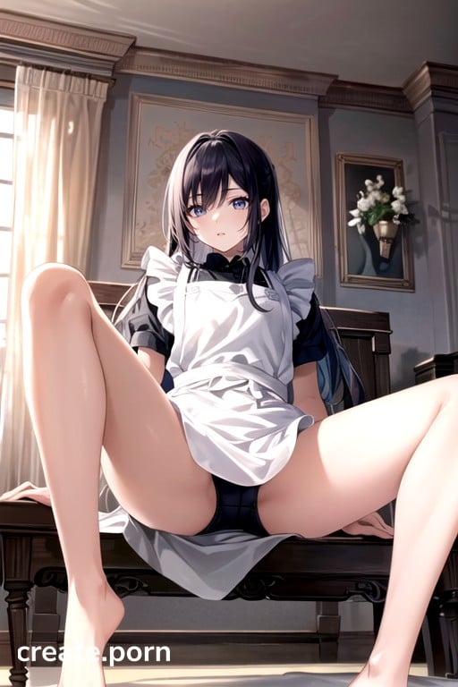 Bed Apron Spreading Legs Hentai AI Porn