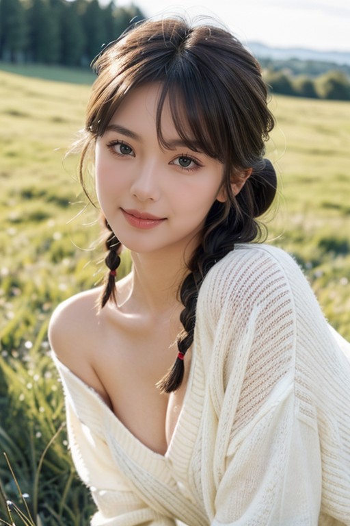 Bangs Cute Braid AI Porn