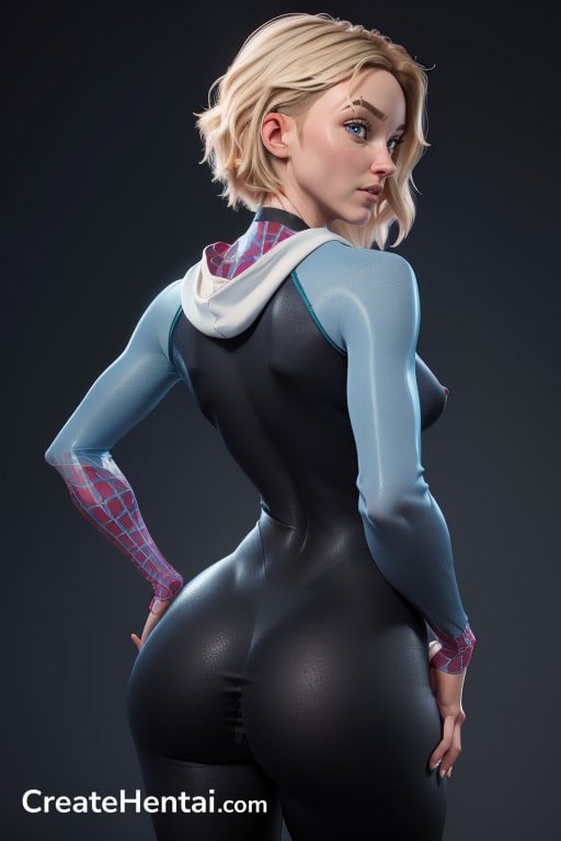 Transparent Clothing Horny Gwen Stacy Spiderman Hentai AI Porn