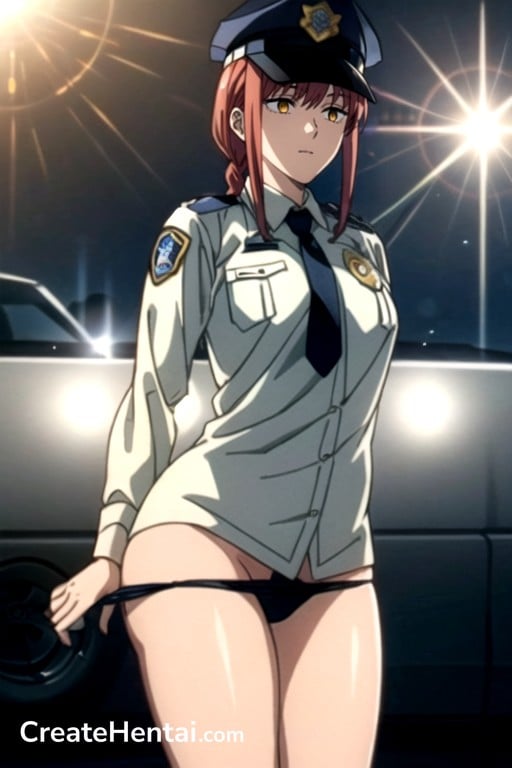 Large Ass Police Costume Makima Chainsaw Man AI Porn