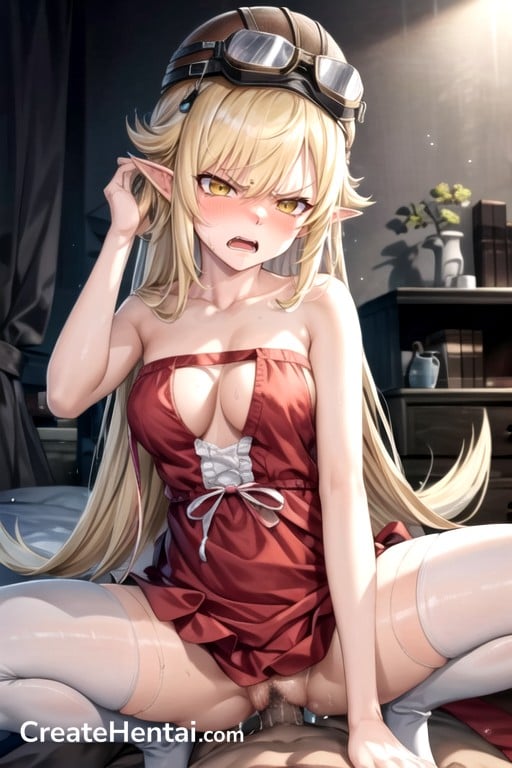 Elf Ears Thigh High Socks Oshino Shinobu Bakemonogatari AI Porn