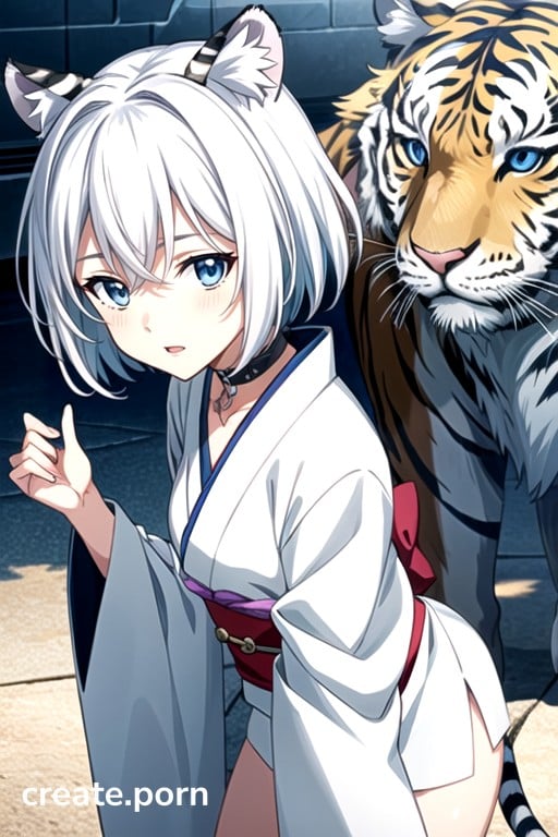 Bare Thighs Metal Collar Tiger Tail Hentai Ai Porn