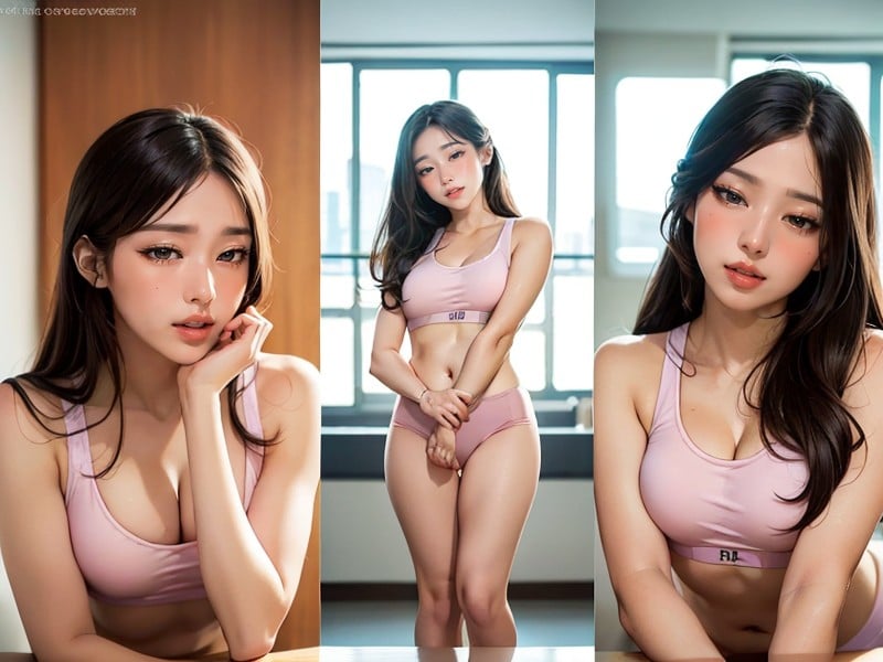 Horny Asian Girl Multiple Perspectives AI Porn