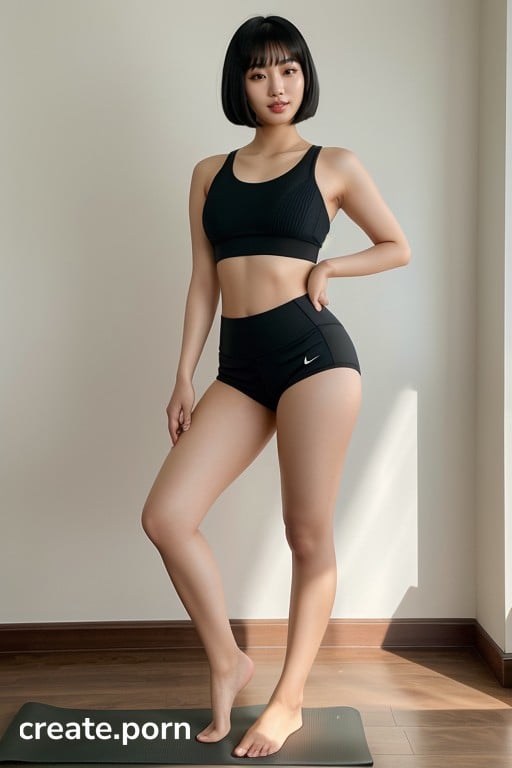 Sport Bra Korean Sporty Shorts Hentai AI Porn