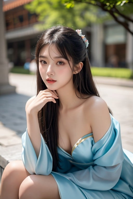 Liso Hanfu Chinês Franja Hentai IA pornografia