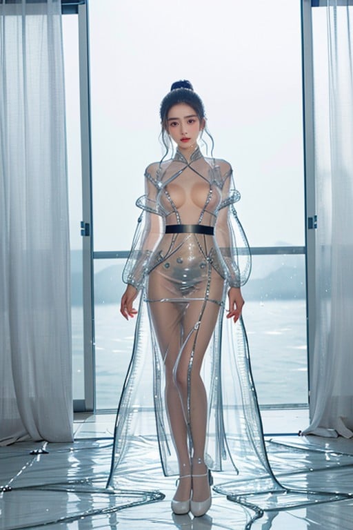 Chinese Hanfu Transparent Clothing Raining Ai Porn