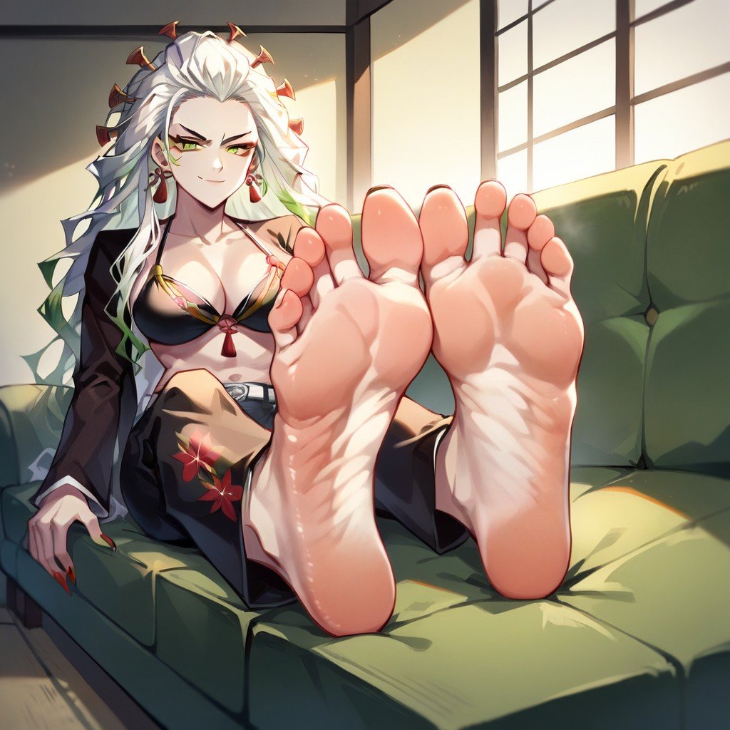 Soles View Demon Slayer Dakis Sexy Flower Patterned Black Bikini