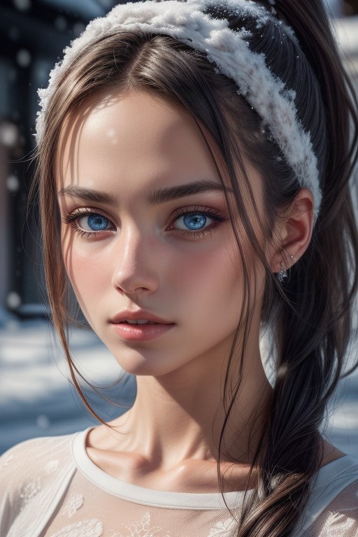 Blue Eyes Ponytail Snowing Ai Porn