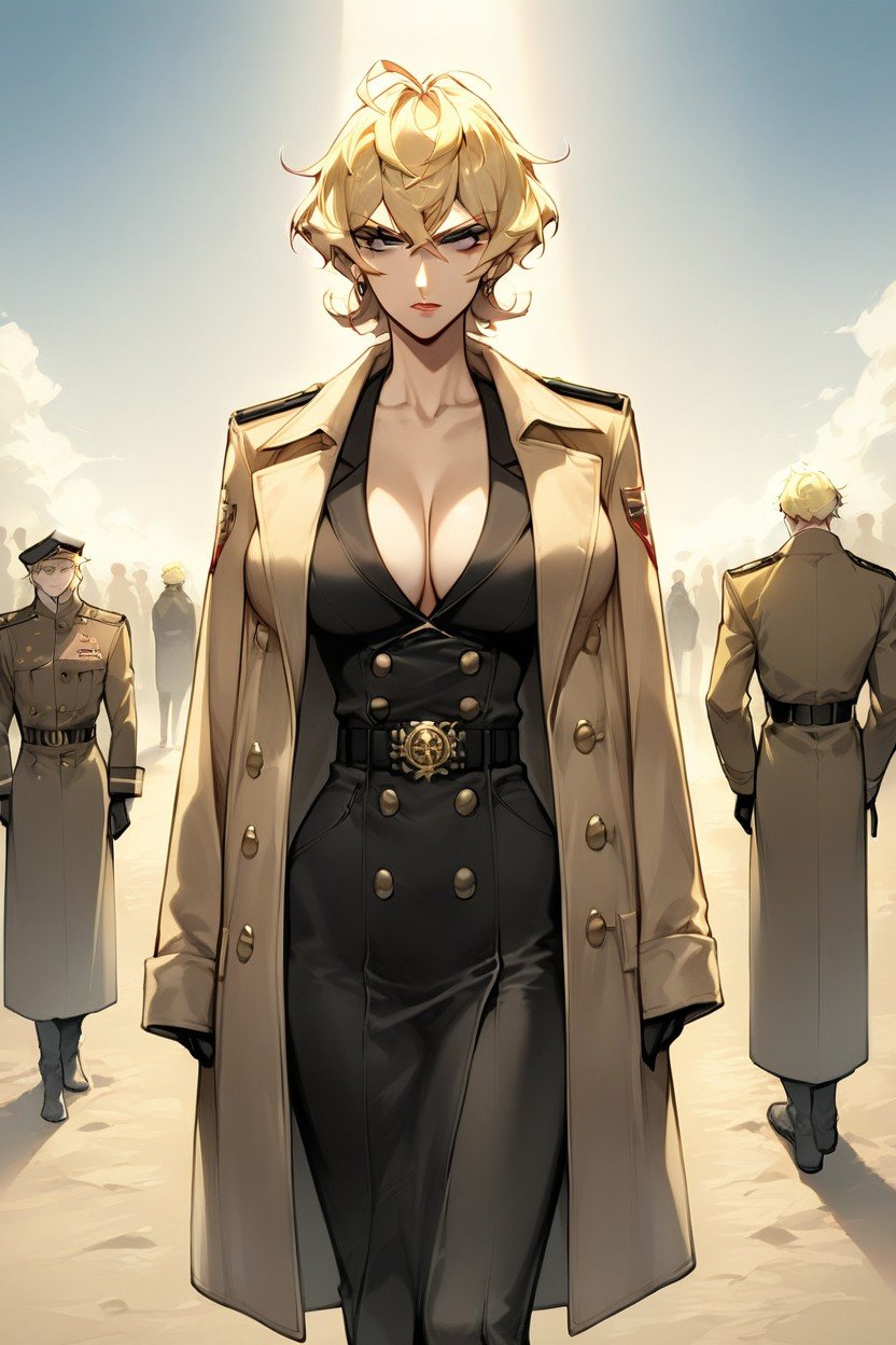 Tanya Degurechaff From Youjo Senki Blonde Embarressed Perky Breasts