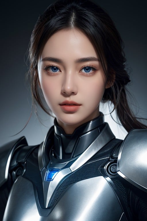 18 Robot Armor Blue Eyes AI Porn