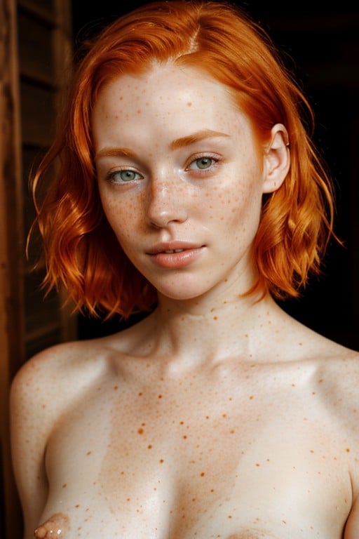 Oily Skin Skinny Ginger AI Porn