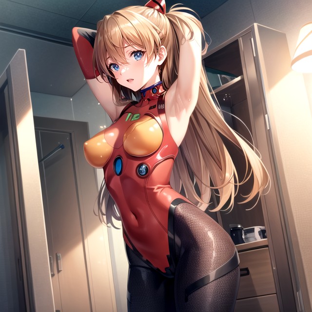 Skinny Arms Up Asuka Evangelion AI Porn