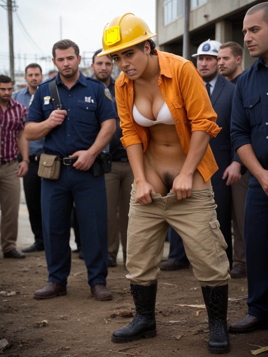 Sexy Construction Worker Many People Around Cleavage Ai Porn