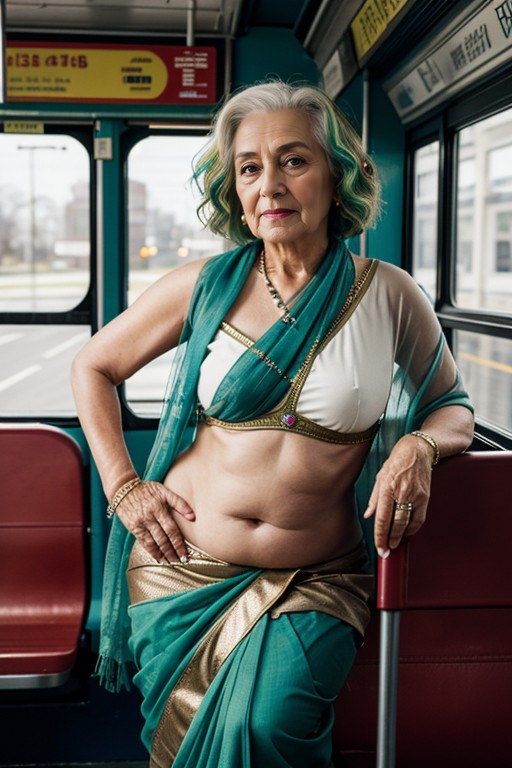 60 Belly Dancer Green Hair AI Porn