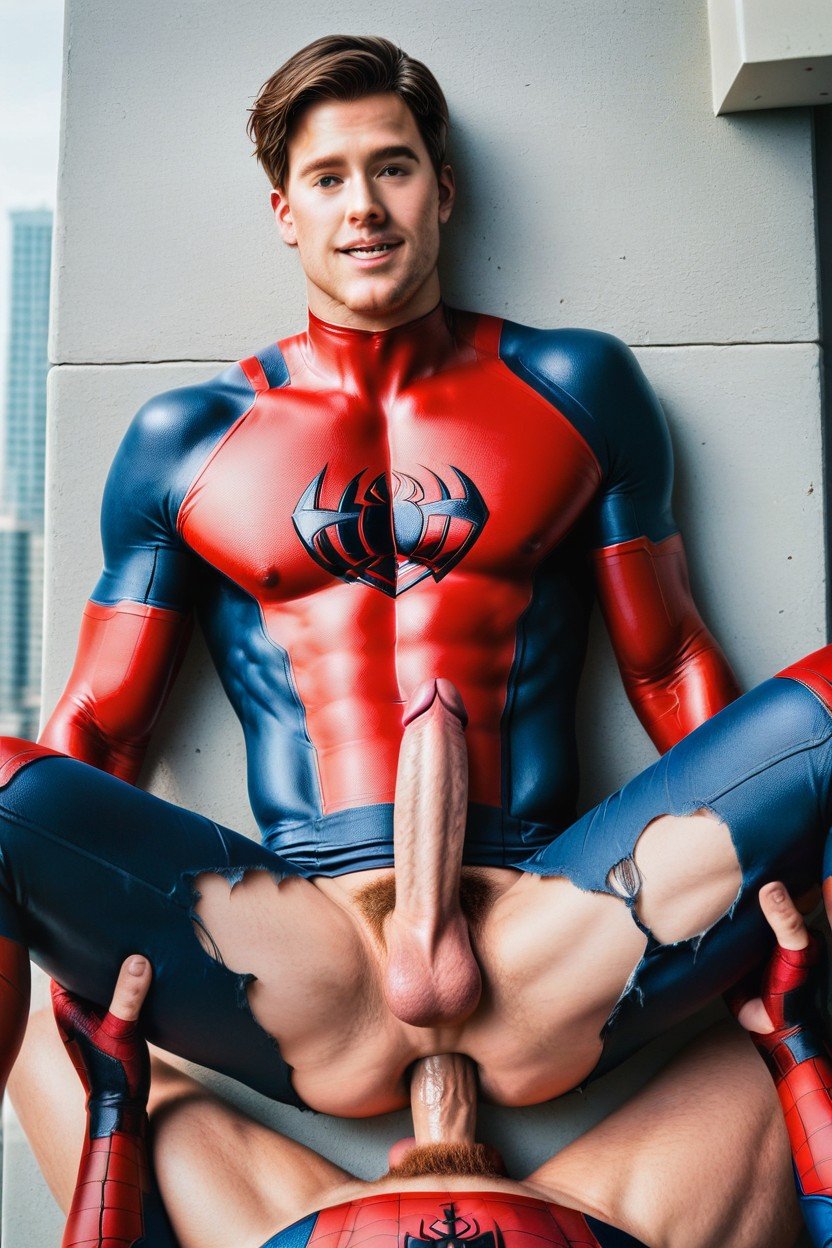 Roupas Rasgadas Telhado Spiderman Hentai Ia Pornografia