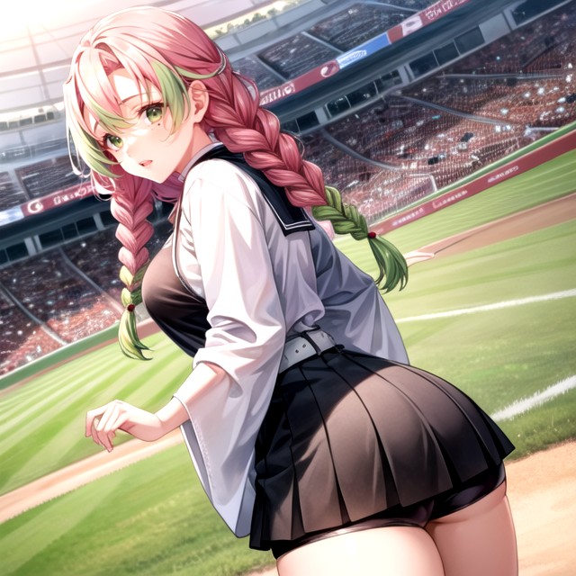 Sporty Shorts Baseball Stadium Sport Bra Hentai Ai Porn