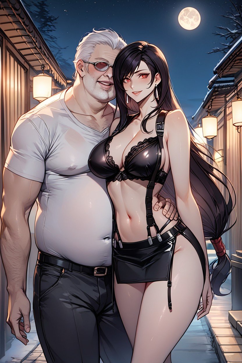 Rounded Ass Tifa Lockhart Leaning To A Man Old Fat Man Hentai Ai Porn