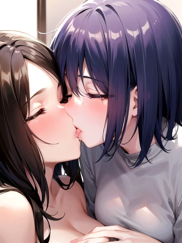 Lesbian Kiss Hentai