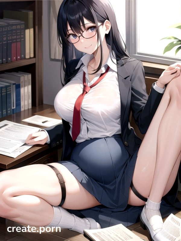 Smile, Socks, Girl Hentai AI Porn