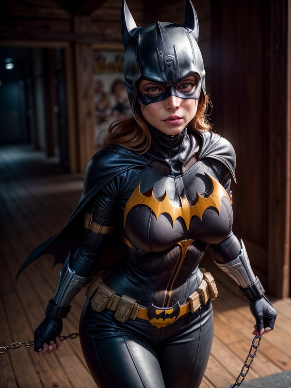 Batgirl Cosplay Porn - High Heels, Blushing, Shopping AI Porn