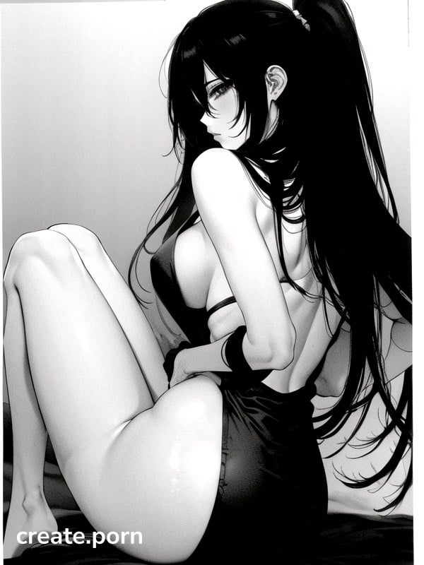 Black On White Anime Porn - Loungewear, Black & White Manga AI Porn