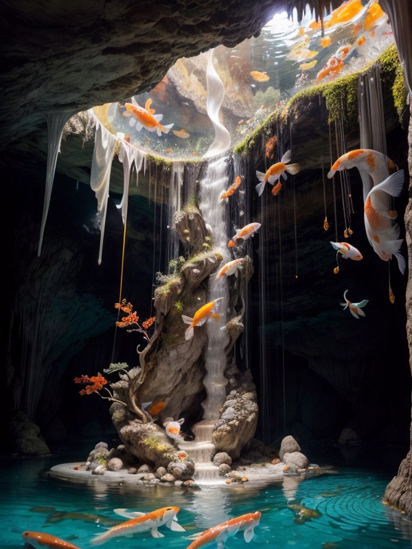 Gentle Echoes Of Water Drips Creating A Rhythmic Ambiance In The Cavern, Her Features Carved From Stone, Gold AI Porn