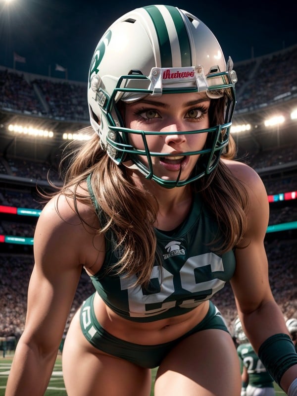 College Sports Porn - College Football, Kick, Michigan State AI Porn