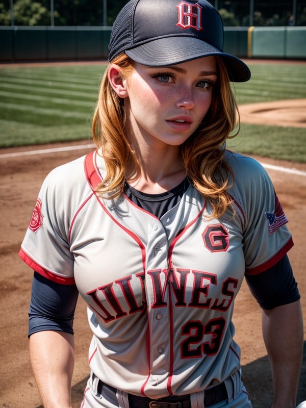 Baseball Uniform Porn - Sexy Fit Ginger Baseball Coach In A Dugout Wearing Baseball Uniform AI Porn