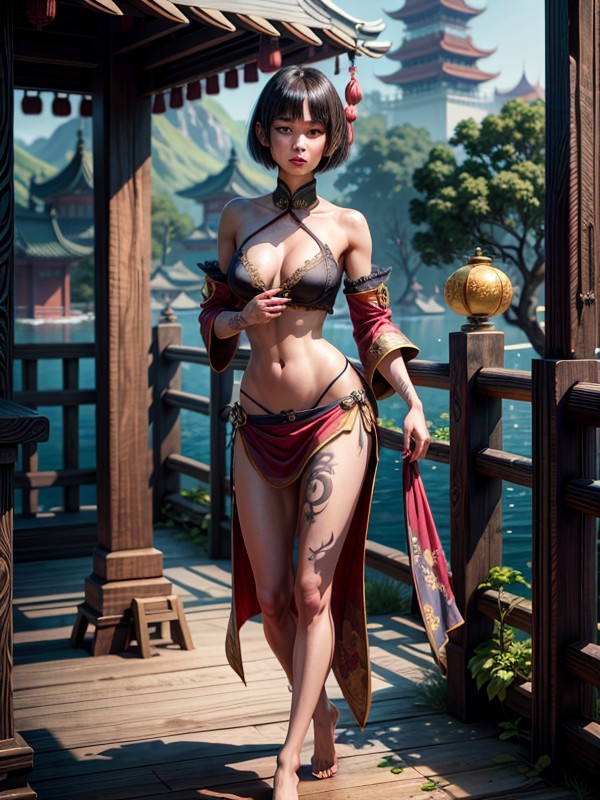 Asian Pirate Porn - Full Body View, Chinese Pirate, Wet Clothes AI Porn