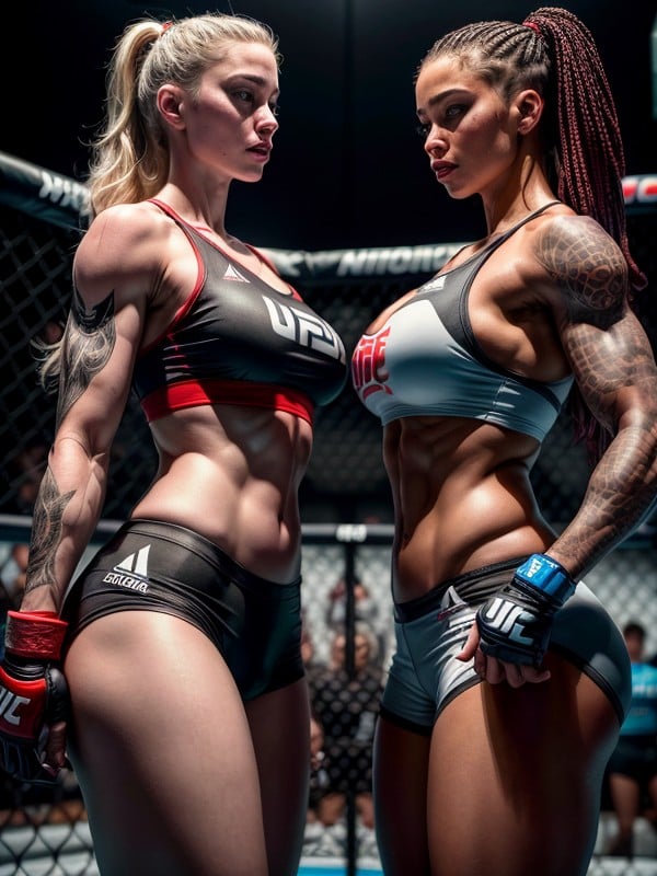 Sexy Ufc Fighters, Adidas, In Ufc Cage AI Porn